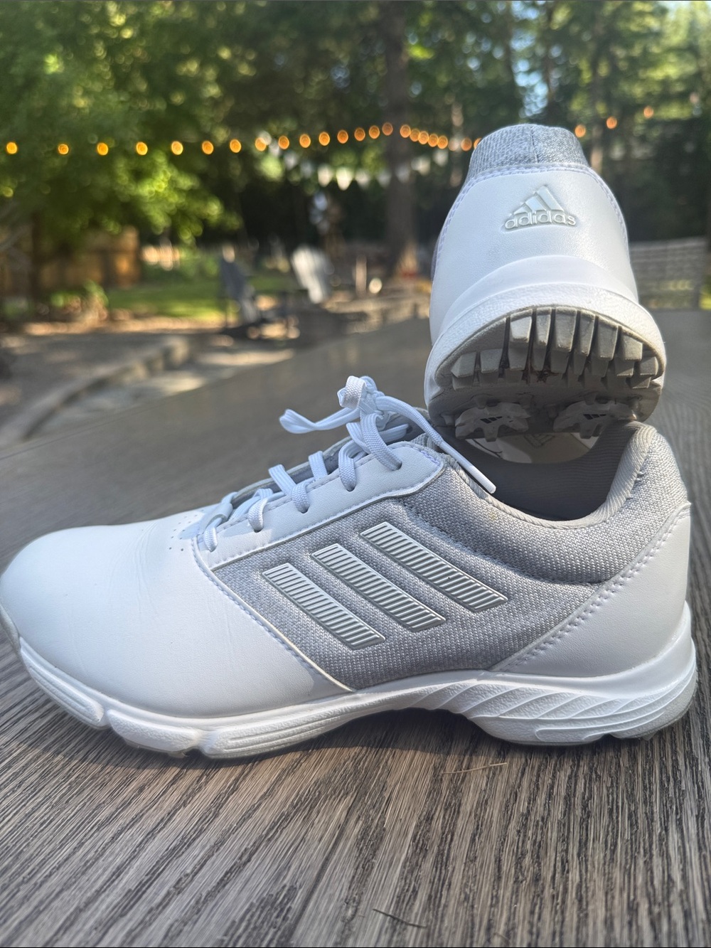 adidas Golf White and Light Gray Athletic Sneakers